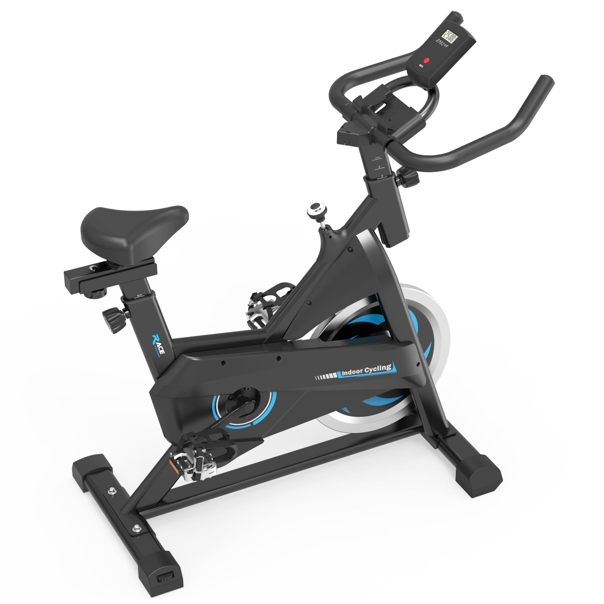 Indoor Cycling Exercise Bike Smooth Exercise Bicycle with Adjustable Seat Bottle Holder LCD Monitor Max 330lbs Upright Bike Belt Drive Bike for Cardio Workout Walmart