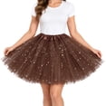 thumbnail image 2 of YTCAMLO Glitter Sequin Stars Tutu Skirt for Women Retro Layered Ballet Skirts 80's Elastic Tulle Skirt Lightweight Halloween Costume, 2 of 7