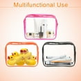thumbnail image 6 of Uxcell 3Pcs Clear Toiletry Bag Quart Size TSA Approved Makeup Cosmetic Bag for Women Travel Transparent Organizer Airport Airline Compliant, Orange, 6 of 7