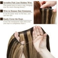 thumbnail image 5 of SEGO Wire in Human Hair Extensions Hidden Hair Extensions with Invisible Band Translucent Fish Line Hairpiece without Clip, 5 of 8