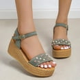 thumbnail image 2 of VerPetridure Women's Wedge Sandals Slip On Flatform With Inmitation Cork Bottom Straps, 2 of 8