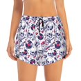thumbnail image 4 of Lsque music Skull record mike Printed Women's Running Shorts with Liner Pockets,Elastic Quick Dry Workout Athletic Gym Yoga Shorts,Womens High Waist Shorts-Medium, 4 of 9