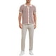 thumbnail image 2 of Polo de punto a rayas INSPIRE CHIC para hombres, camisetas de polo de manga corta con botones, jacquard, talla S, color caqui, 2 of 6