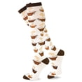 thumbnail image 4 of TeeHee Women's Foods Knee High Socks 2-Pack (Coffee Bean & Coffee), 4 of 4