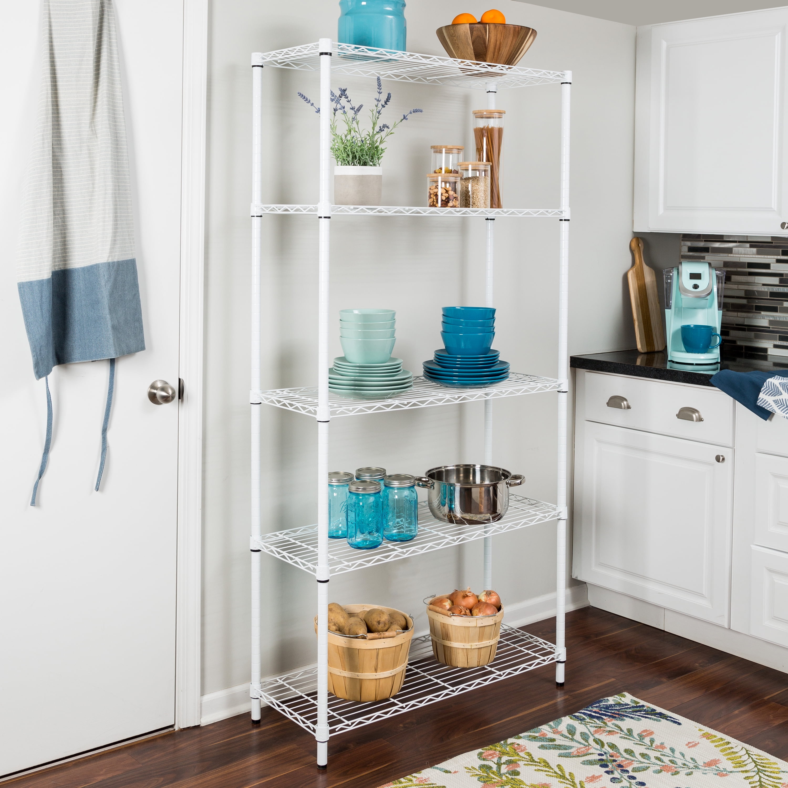 Open Box HONEY CAN DO 5-TIER STORAGE SHELVES HOLDS 200 LBS SHF-01573 - WHITE