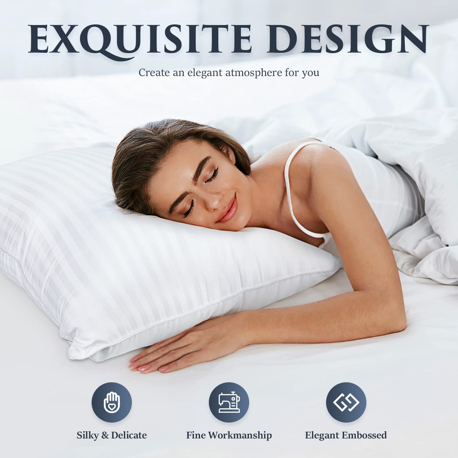 Fapo Luxury Hotel Bed Pillows, Queen, 2-Pack photo 2