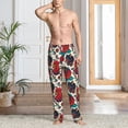 thumbnail image 5 of Uemuo Chicken Pattern Men's Wide Leg Palazzo Lounge Pants with Pockets Light Weight Loose Comfy Casual Pajama Pants-Large, 5 of 9
