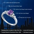 thumbnail image 2 of Gem Stone King 925 Sterling Silver Purple Amethyst and White Topaz Engagement Ring for Women (0.69 Cttw, Oval 6X4MM, Gemstone Birthstone, Available in Size 5, 6, 7, 8, 9), 2 of 5