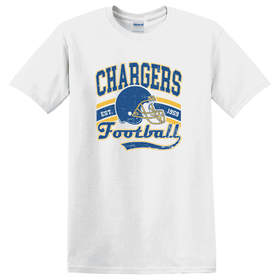Chargers Football Retro Sports Fan Stadium Style Graphic Tee T-Shirt