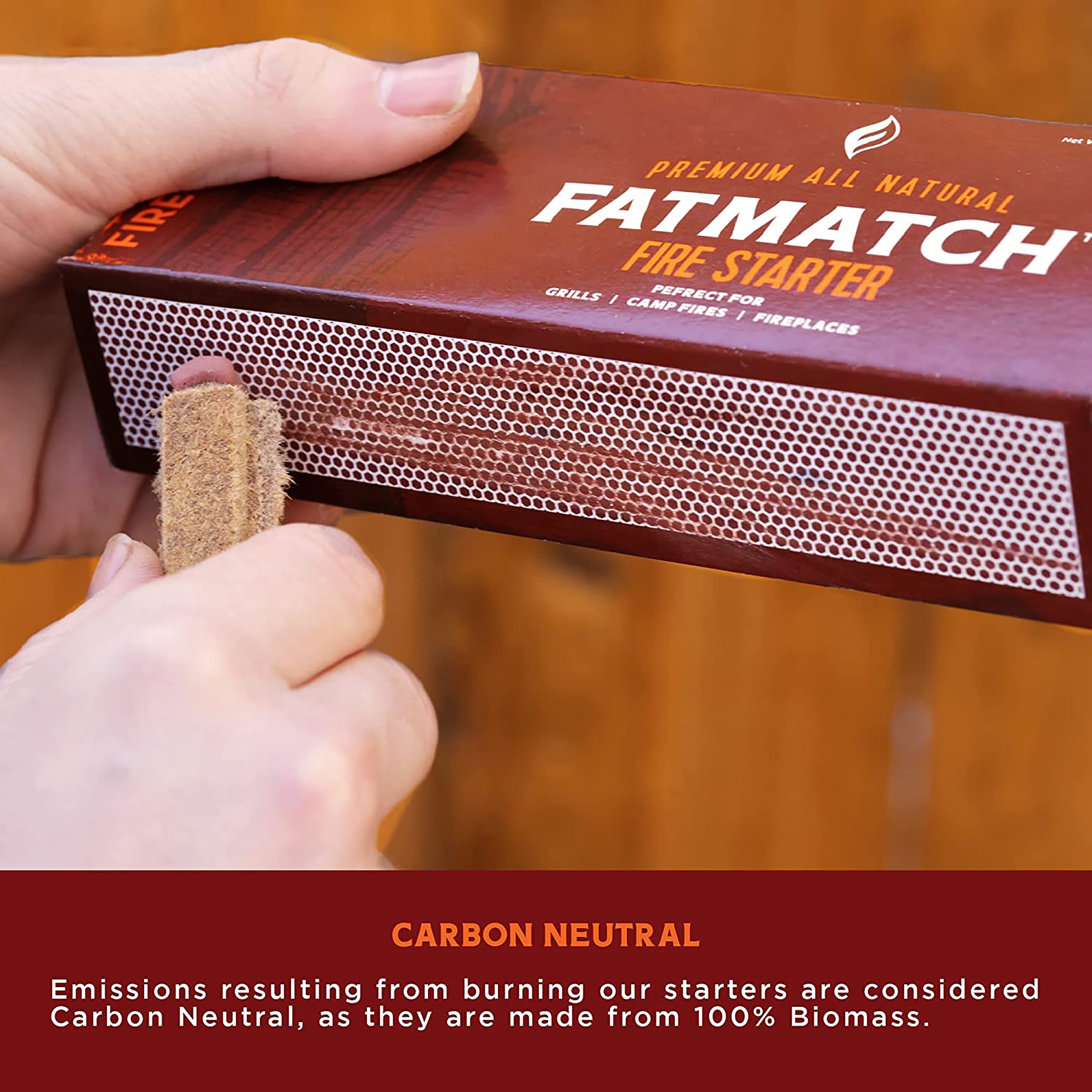 Fire & Flavor All Natural Fat Match Fire Starter for Grills and Fireplaces