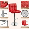thumbnail image 4 of Yaheetech 2pcs Adjustable Bar Stool PU Leather Counter Stool with Backrest Red, 4 of 7