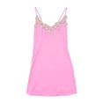 thumbnail image 5 of Frostluinai Nightgowns for Women Satin Silk Chemise Sleepwear Sleeveless Lace Sleep Dress Ladies Spaghetti Strap Mini Night Dress Babydoll Negligee Wedding Party, 5 of 9