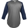 thumbnail image 2 of Camisa Rawlings de manga 3/4 para hombre, color grafito y azul marino, talla M, 2 of 2