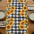 thumbnail image 5 of Table Runners 70 Inches Long Dress Scarves, Sunflowers Farmhouse Coffee/Dining/Kitchen Table Decor, Holiday Table Runner, Farmhouse Summer Floral Black White Plaid 13x70 Inch, 5 of 9