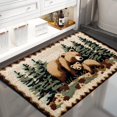 thumbnail image 4 of Bear Rug Farmhouse Bathroom Rugs Animal Brown Bear Forest Trees Rustic Cabin Carpet Camping Bath Rug Sets for Bathroom Bedroom Kitchen Outdoor Indoor, 17X48in, 4 of 5