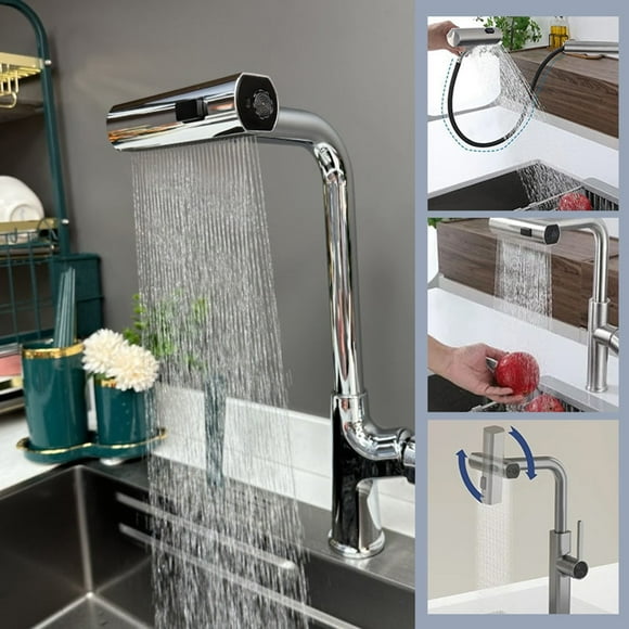 Cqxid Faucets Under $10 360° Kitchen Faucet Stainless Steel Adjustable Height Pull Out Tube Faucet