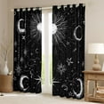thumbnail image 2 of Feelyou Tribal Sun Moon Curtains Pack of 2 (42x84 Each), Hippie Western Constellation Curtains Blackout, Psychedelic Stars Print Bedroom Curtains, Black Out Curtains Decor, 2 of 6