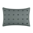 thumbnail image 4 of Chic Home Rylan 4 Piece Striped Box-stitched With Dotted Pillow Quilt Set, King, Gray, 4 of 5
