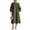Army Green, variant on Midi Dresses for Women Lantern Sleeve Cotton Linen Tunic Dress Loose Fit Button Front 3D Floral Applique A Line Dress Elegant Party Fall Outfits