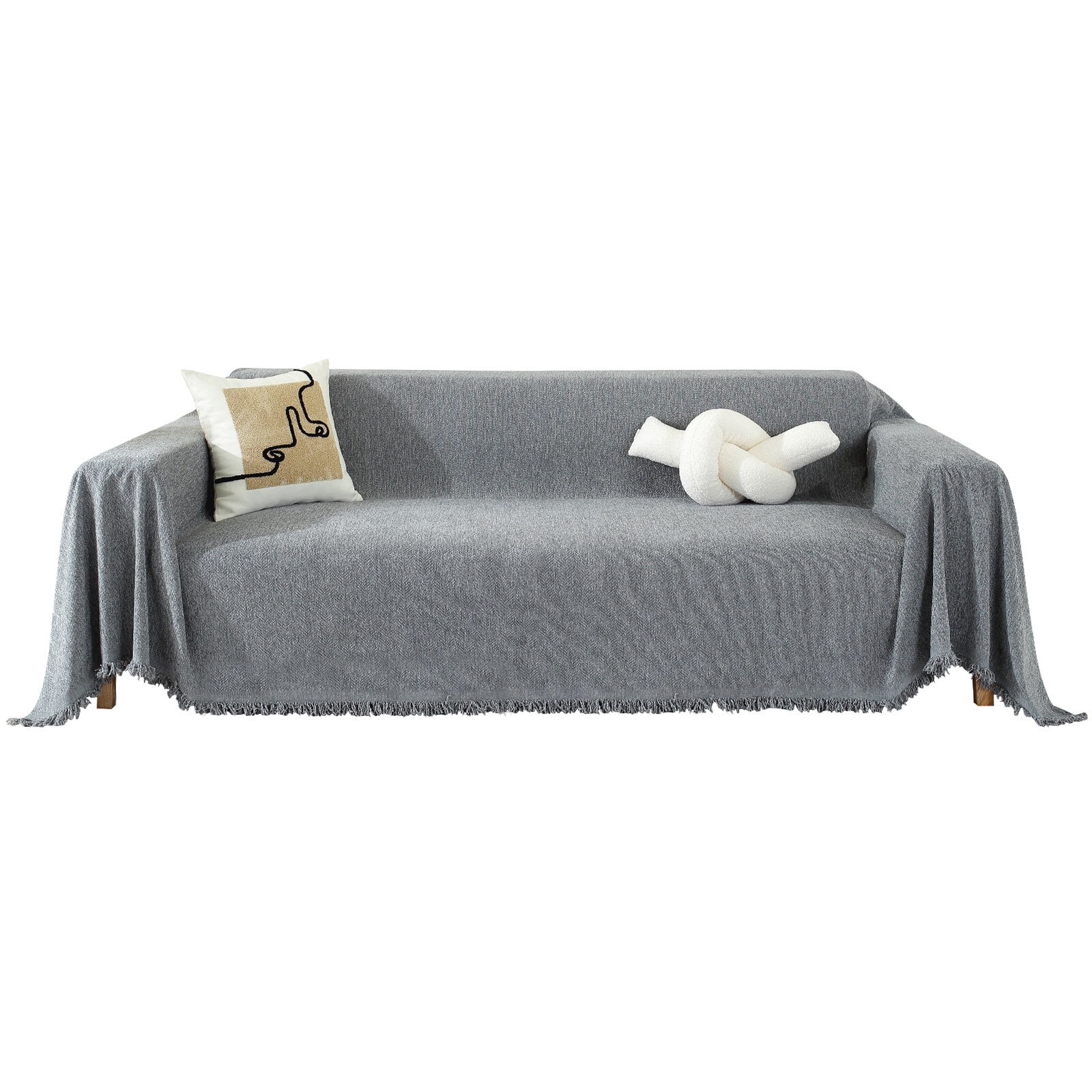 Chenille Couch Cover Pet Friendly Sofa Cover Washable Reversible Sofa Slipcover for Sectional Sofa, Loveseat, 2 or 3 Cushion Couch, Corner Sofa, Futon Cover