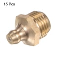 thumbnail image 3 of Unique Bargains 15pcs Brass Straight Grease Fitting G1/4 SAE Thread Hydraulic Grease Nipple Accessories, 3 of 7