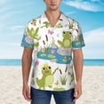 thumbnail image 2 of Disketp Cartoon Frogs Hawaiian Shirts for Men,Mens Casual Short Sleeve Button Down Shirts Beach Shirt,Small, 2 of 7