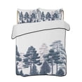 thumbnail image 2 of Blue Forests Tree Twin XL Size Down Alternative Comforter, Lightweight Comforter Quilt Bedding Set with Pillow Shams Pine Maple Trees Nature Pure Color All Seasons Bed Comforter Duvet Insert 68"x98", 2 of 7