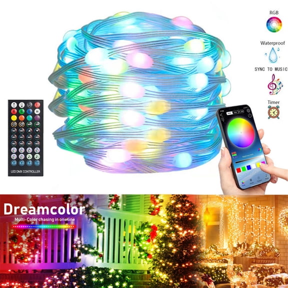 Smart Christmas Fairy Lights Color Changing Bluetooth Starry Fairy Lights Xmas Tree Decor