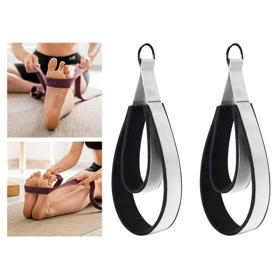 BAOSITY 2Pc Pilates Double Loop Straps,D Rings Straps,Comfortable Grip Yoga Straps Exercise for Women Men Beginner Gymnastics Workout
