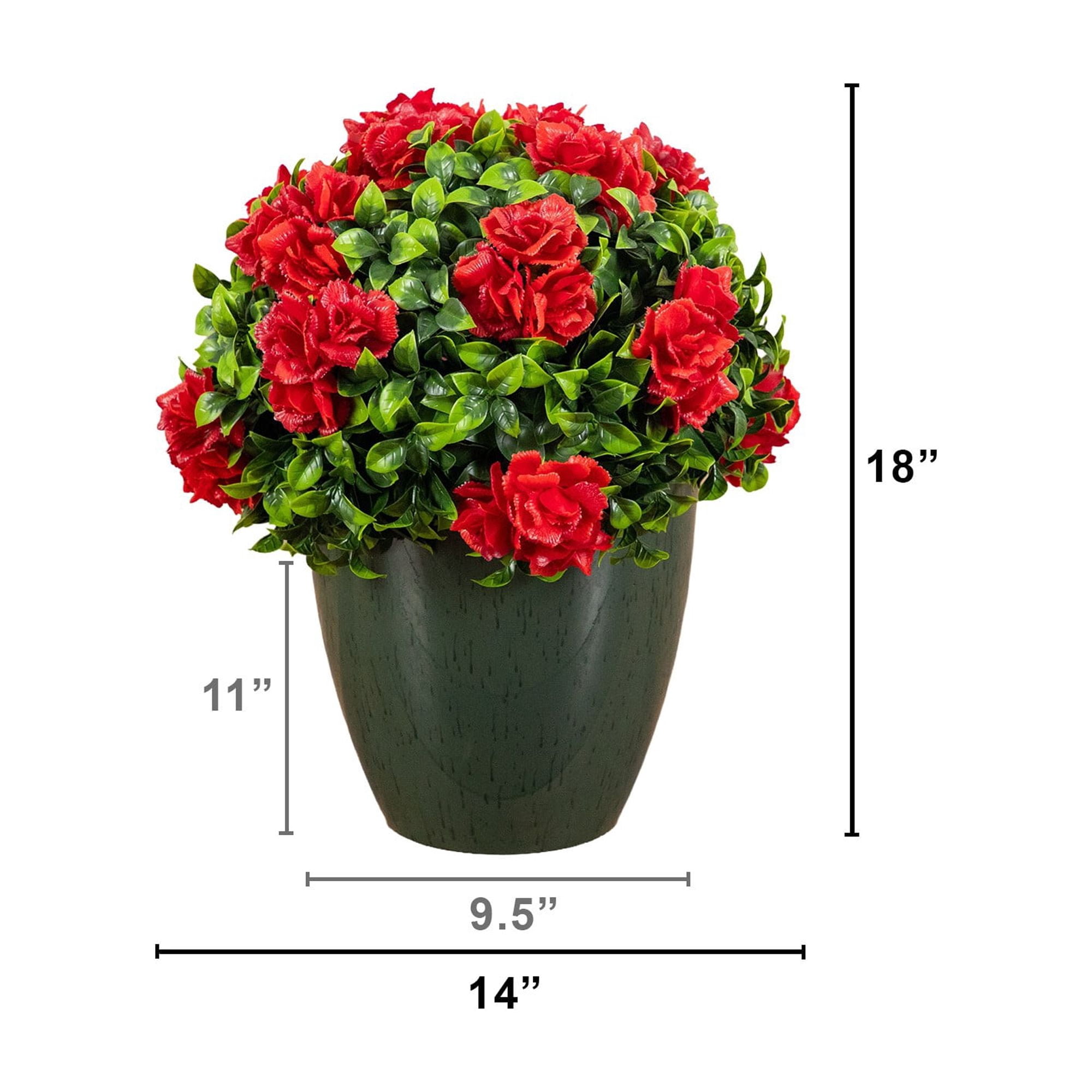 18in. UV Resistant Artificial Camellia in Black Decorative Planter (Indoor/Outdoor)