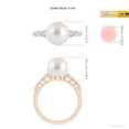 thumbnail image 6 of ANGARA South Sea Cultured Pearl Ring with Graduated Diamonds in 14K Rose Gold for Women | June Birthstone, Birthday, Anniversary, Jewelry Gift for Women | Pearl Ring, 6 of 10
