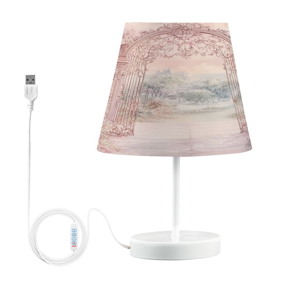 BZSMCE Table Lamp Creative Ornate Gate with Floral Simple Pattern Night Light