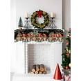 thumbnail image 5 of Black Christmas Mantel Scarf Fireplace Decorations for Living Room, Xmas Winter Gnomes Poinsettia Flower Fireplace Mantel Scarf Cover Runner for Halloween/Thanksgiving/Christmas Decor 70"x17", 5 of 6