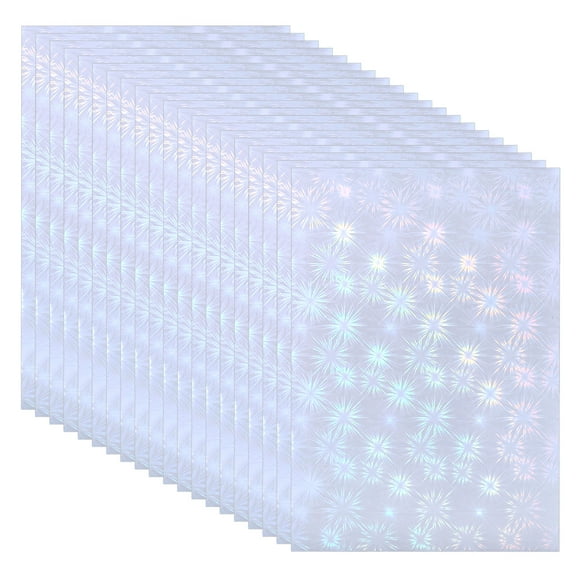 Uxcell 20Sheets A5 Self-adhesive Holographic Sticker Paper, Blossom