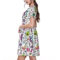 thumbnail image 2 of Disketp Fun Animal with Unicorn para Vestido de Manga Corta para Mujeres, Vestidos de Verano para Mujeres, Casual y Holgado para la Playa, 2 of 6