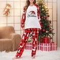 thumbnail image 6 of Odeerbi Christmas Pajamas for Family Holiday Long Sleeve Family Christmas Pajamas Matching Sets Mom Casual Printed Top Pants Outfits Loungewear Two-Piece Sleepwear Xmas PJs Set Red, 6 of 6