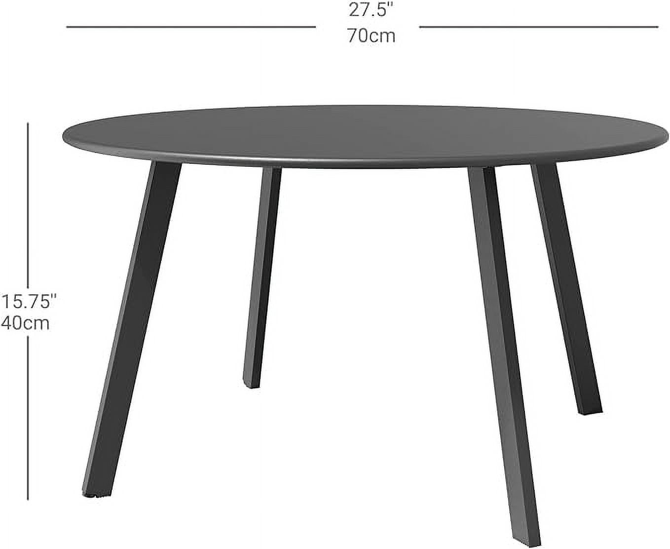 Grand Patio 28" Outdoor Round Steel Coffee Table, Black