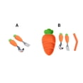 thumbnail image 4 of Bearachild Tenedor para bebé con forma de rábano, cuchara de alimentación para niños, juego de herramientas de autoalimentación de silicona, tenedor y Mostrada Cuchara y tenedor de rábano Bearachild HA004999-01, 4 of 6