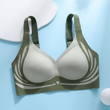 Clearance! Yunmei Minimizer Bras for Women Super Gather Bra Soft Comfortable Gather Bra Wireless Push Up Bra Lift Bra Women Lingerie Everyday Sports Bras Everyday Bras M Green