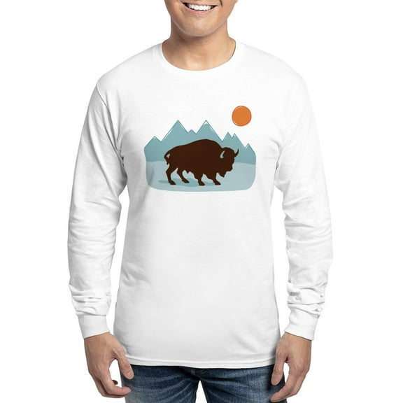 CafePress - Buffalo Mountains Long Sleeve T Shirt - Unisex Cotton Long Sleeve T-Shirt