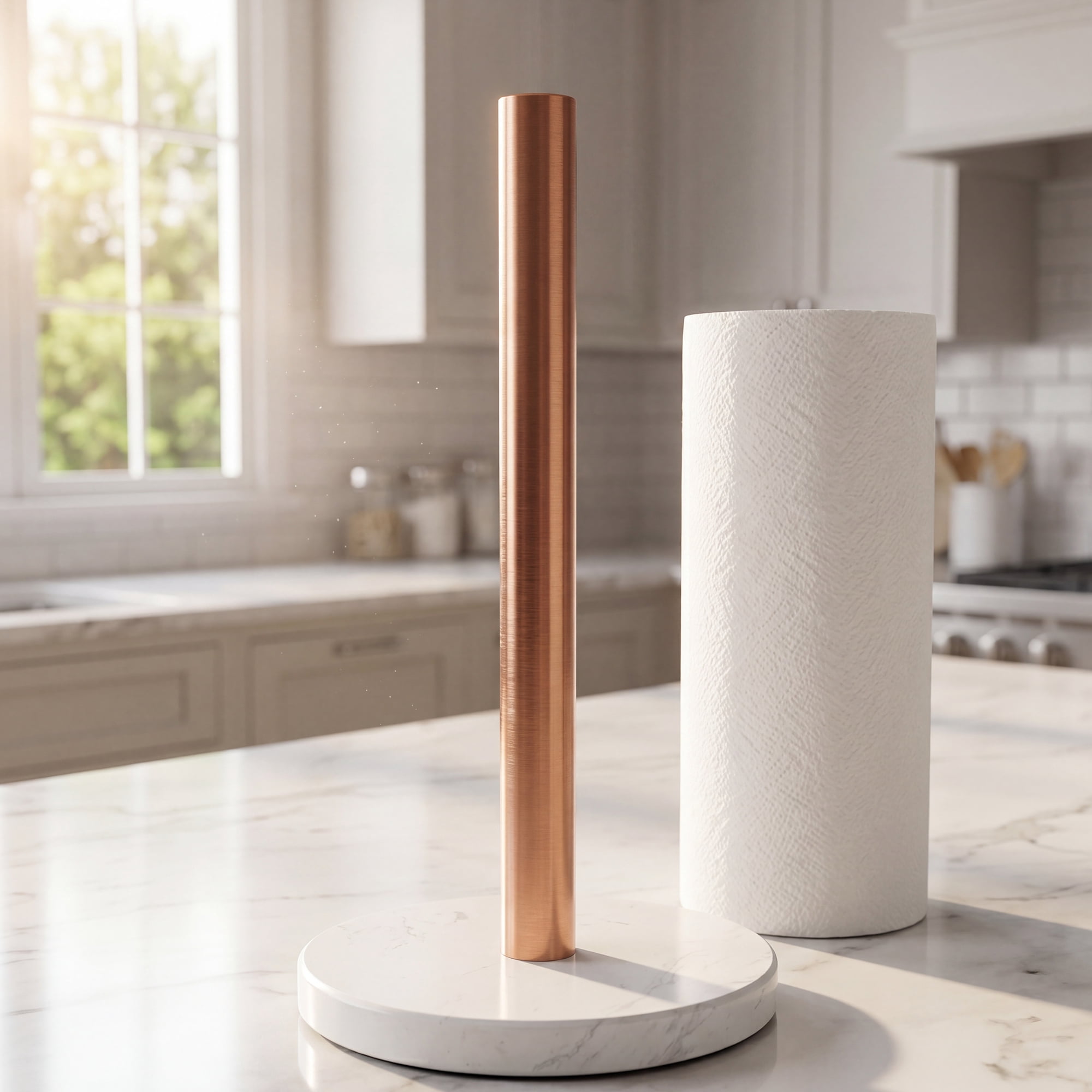 Unique Bargains Non Slip Base Paper Towel Holder Brown B 12.2x6.1inch