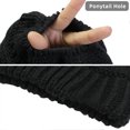 thumbnail image 6 of IC ICLOVER Winter Hat Ponytail Beanie Hat for Women, Soft Stretch Cable Knit Messy Bun Beanie,Trendy and Warm - Black, 6 of 8