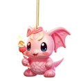 thumbnail image 1 of Adorno Navideño Feliz Para Fiestas, Colgante Plano De Acrílico, Dragón Rosa Bonito, Adorno Navideño 2D., 1 of 8