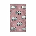 thumbnail image 1 of Panda Hanging Pocket Organizer, Monochrome Bear Bamboo Romantic Hearts Repeating Print, Printed Polyester Storage Bag with Pockets, 9" x 16", Pink Dark Seafoam, 1 of 2