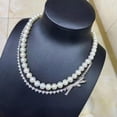 thumbnail image 3 of EOEMY Two Strands9-10mm South Sea White Pearl Necklace 18Inch, 3 of 3