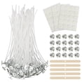 thumbnail image 2 of Notes For Ordering: 100pcs 15cm Candle Wick + 5pcs Wooden Wick Holder + 60pcs/3 Wick Stickers + 20pcs Candle Wick Base Used For Candle Making Wick Set DIY, 2 of 8