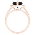 thumbnail image 4 of Halo Engagement Ring for Women - 2.285ct Natural Onyx in 14K Rose Gold Promise Ring, 4 of 6