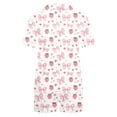 thumbnail image 5 of Tnhcen Women's Cute Strawberry Bow Print Pajamas Set 2 Pieces Button Down Shirt Shorts Set Y2k Loungewear Set S-2XL, 5 of 6