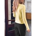 thumbnail image 6 of Women Fall Cardigan Sweaters Long Sleeve Button Up Ribbed Knit Tops Light Yellow S, 6 of 7