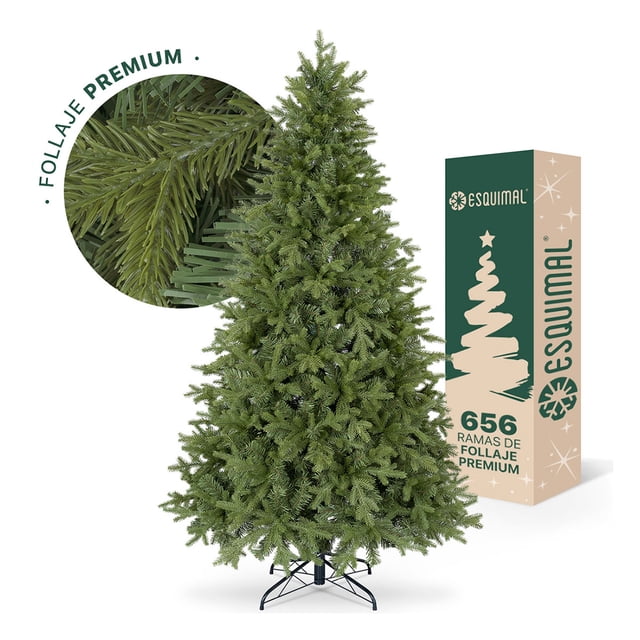 Árbol De Navidad Ramas Mixtas De PVC y PE Esquimal Verde, 1.50 m 656 Ramas